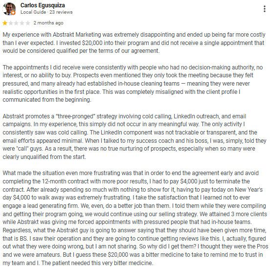 Review screenshot: Performance and timeline expectations
