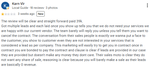 Review screenshot: Early exit and appointment expectations