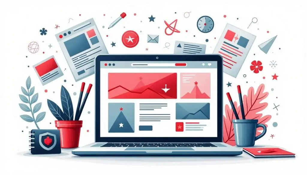 An open laptop displaying a visually appealing website design