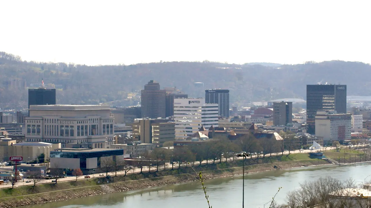Downtown Charleston, West Virginia along the Kanawha River