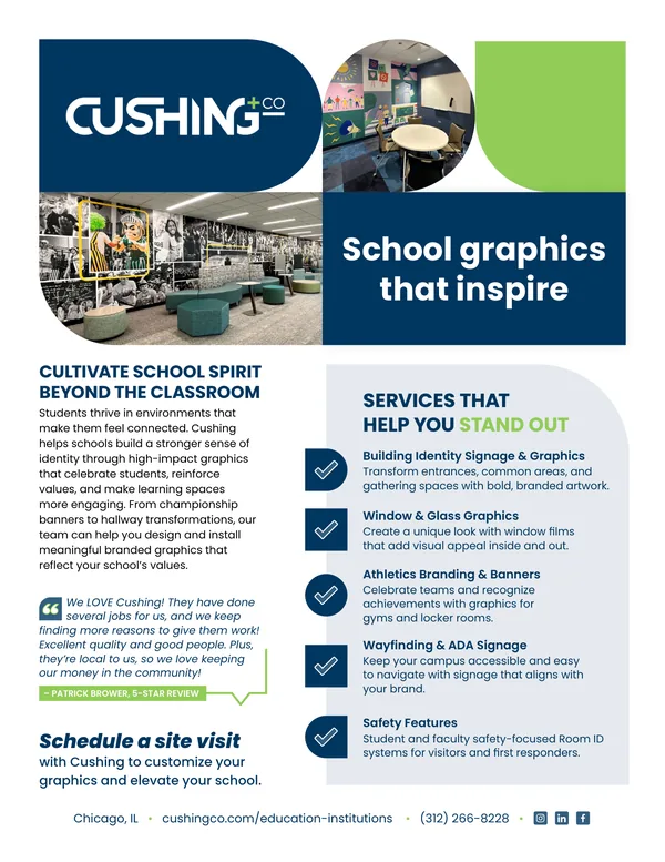 Sell sheet designed for Cushing