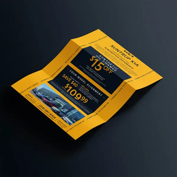 Direct mail piece designed for Suntrup Kia