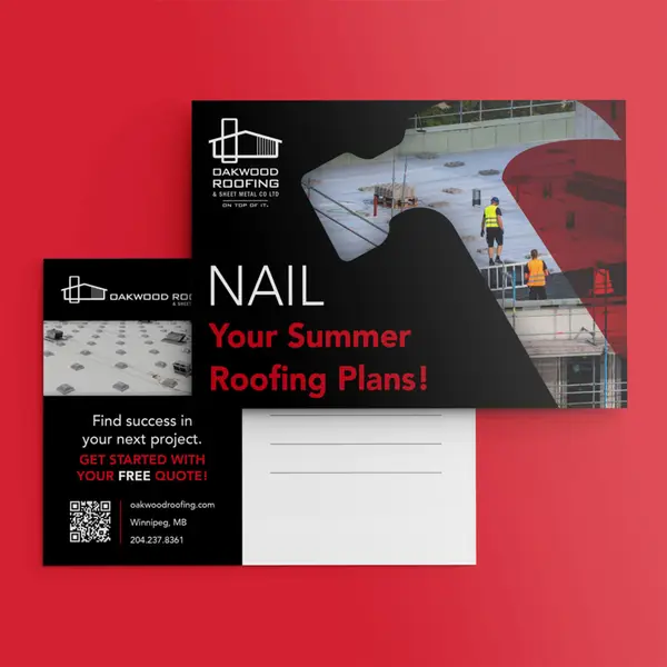 Direct mail piece designed for Oakwood Roofing