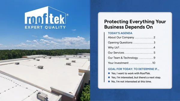 Pitch deck designed for RoofTek