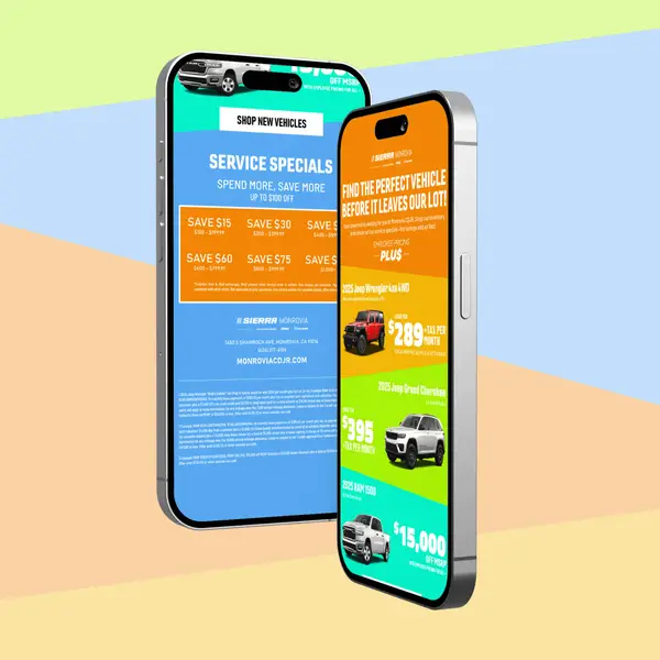 Email blast designed for Sierra CDJR