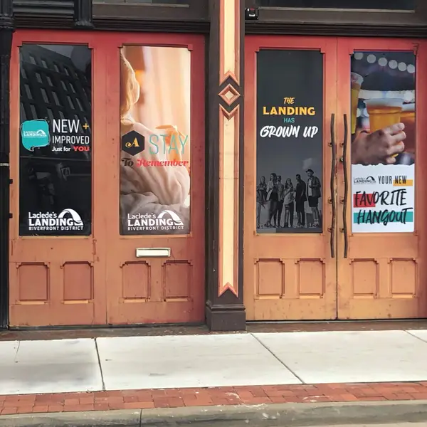 Storefront signage designed for Laclede's Landing