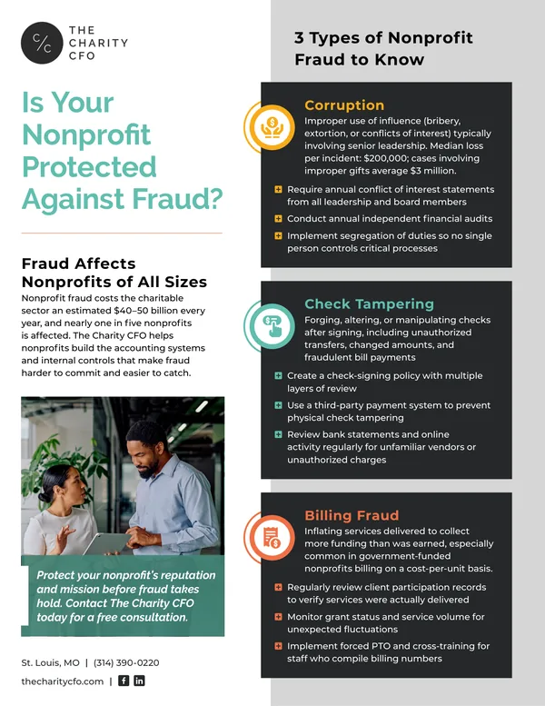 Infographic designed for The Charity CFO