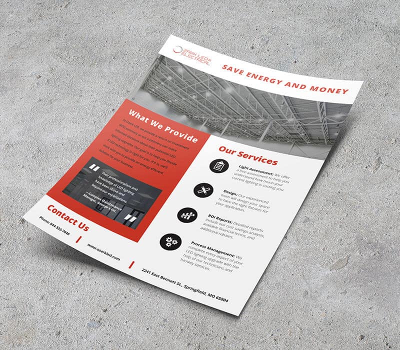 Marketing Collateral Ozark LED & Electrical B2B Sell Sheet