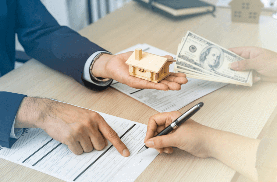 Signing a contract for a home