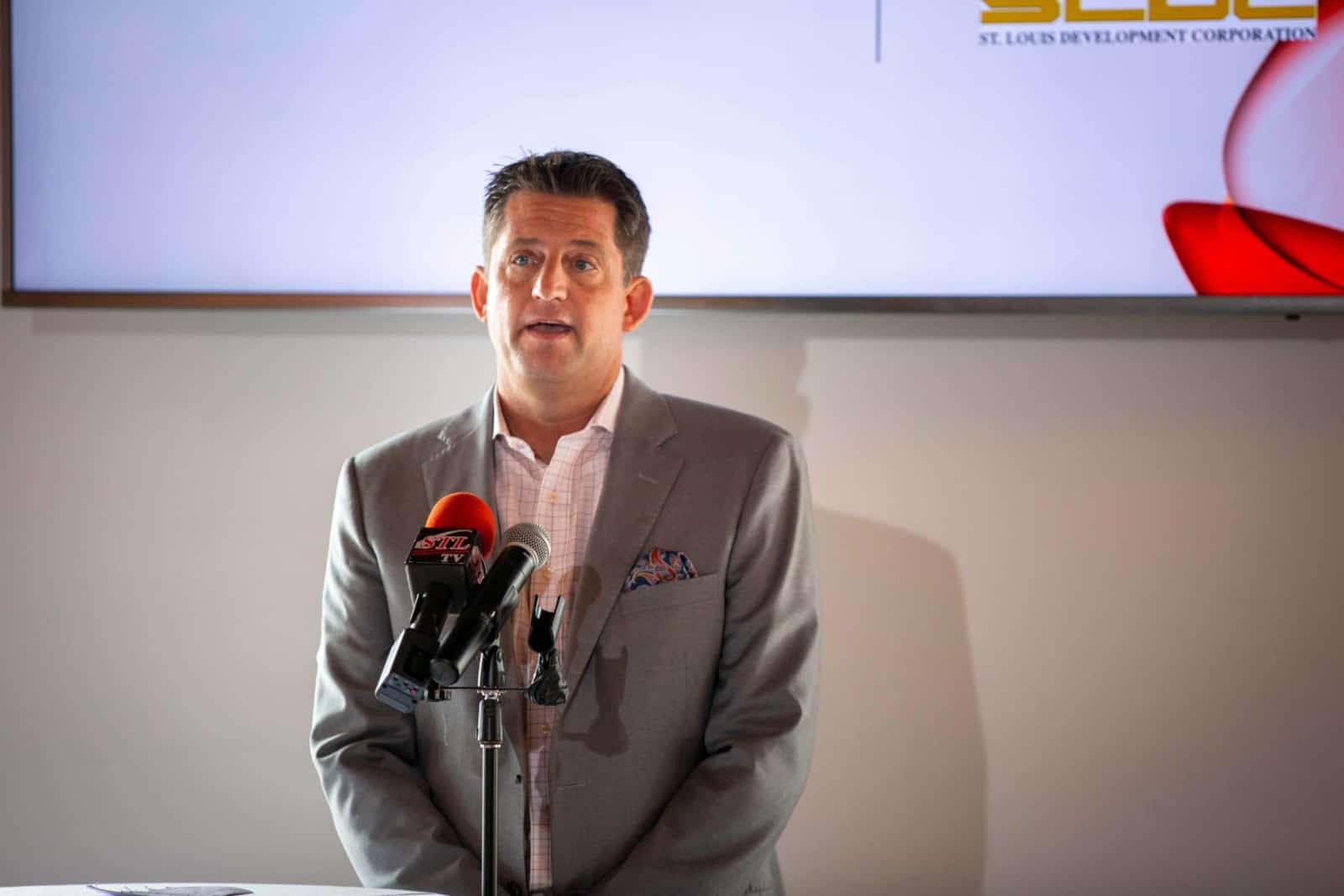 Abstrakt CEO speaking at an event