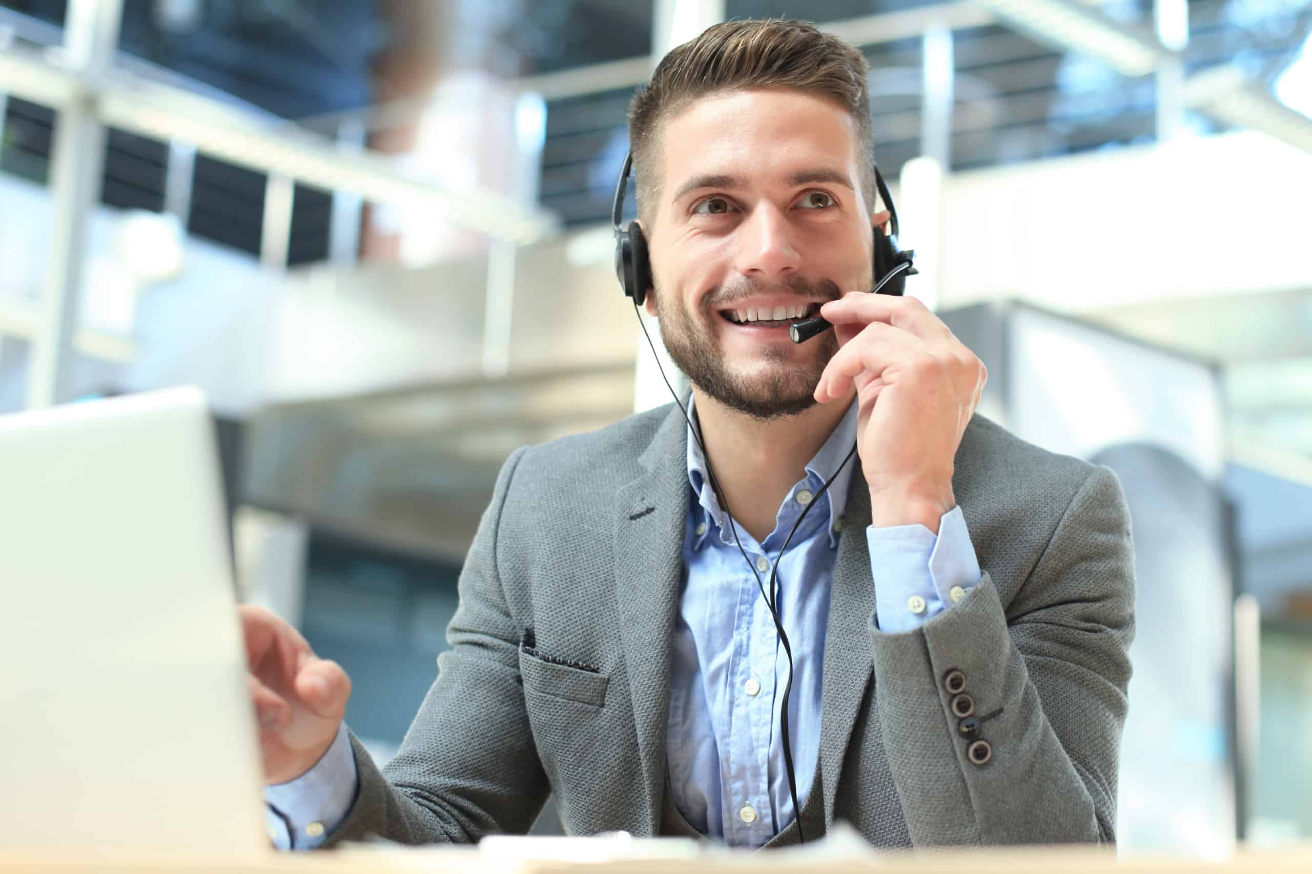 B2B sales representative on a phonecall