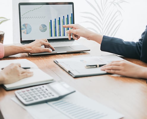 accountants looking at data on a computer