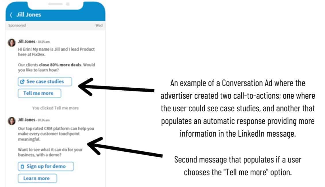LinkedIn Conversation Ad Example (1) LinkedIn Conversation Ad Example