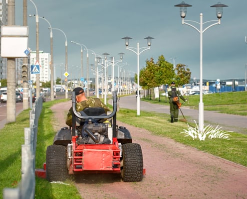 Commercial Landscapers on the job