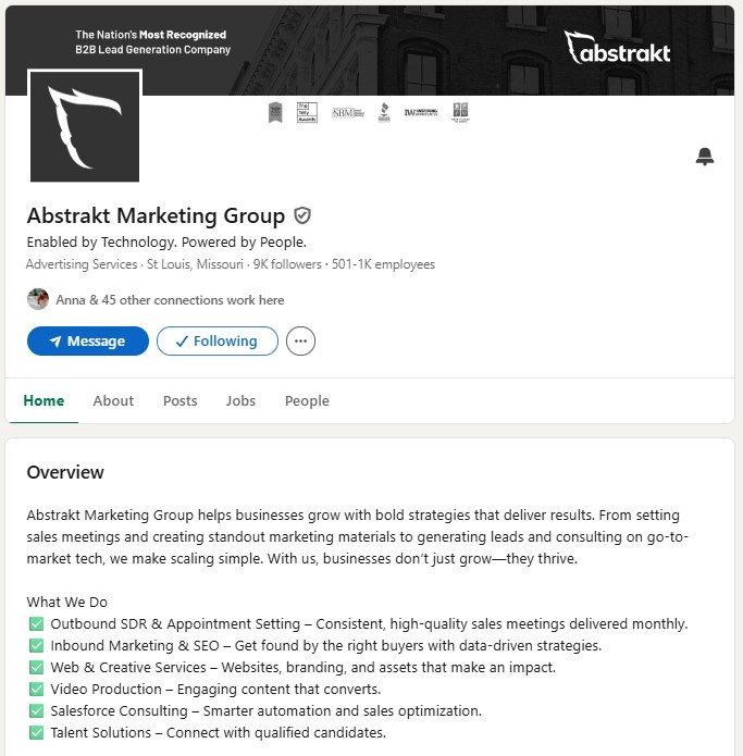 abstrakt linkedin profile