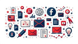 An array of colorful marketing package icons