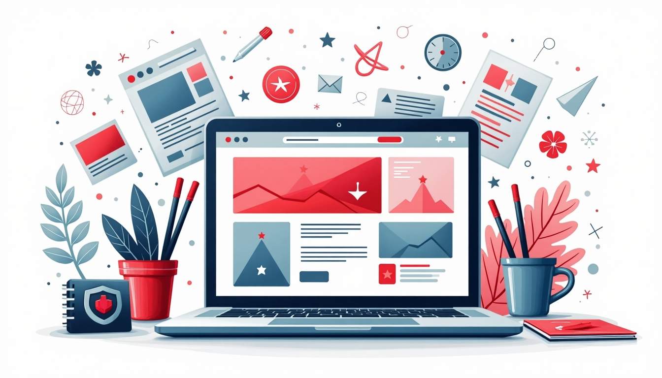 An open laptop displaying a visually appealing website design