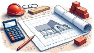 An architectural blueprint with detailed measurements