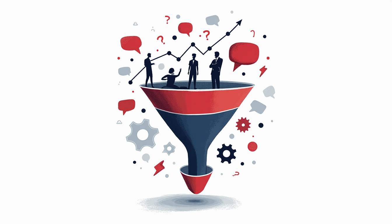 An abstract representation of a sales funnel