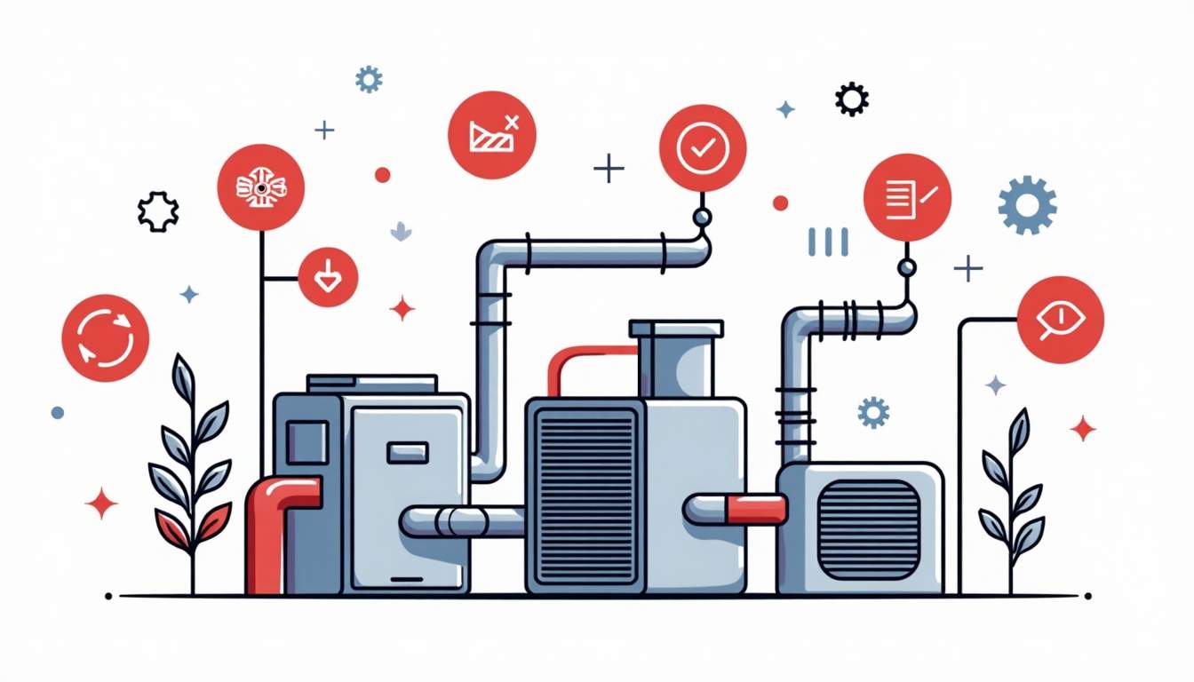 An hvac system with interconnected components