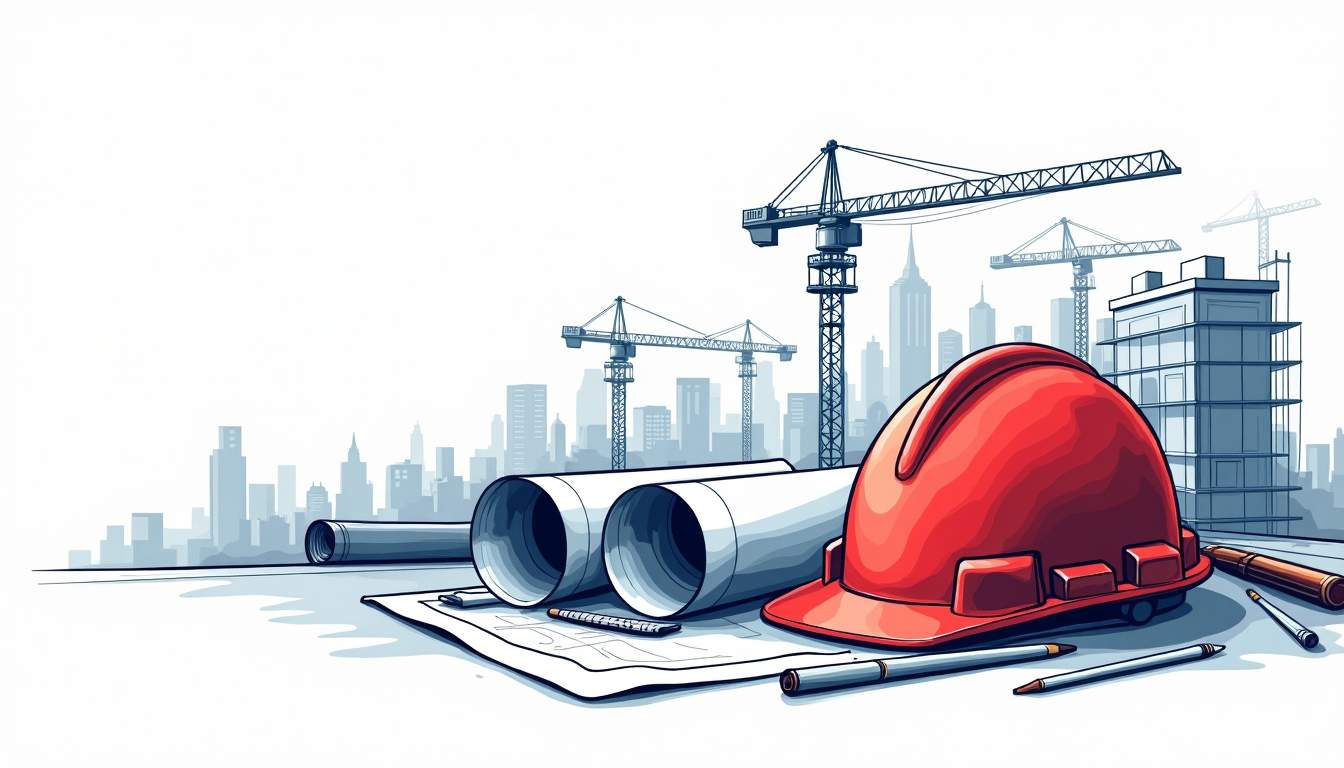 An organized construction site featuring various tools