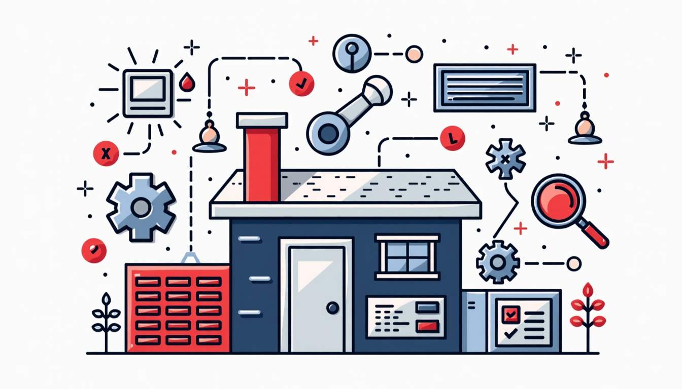 An hvac system with various components like air ducts