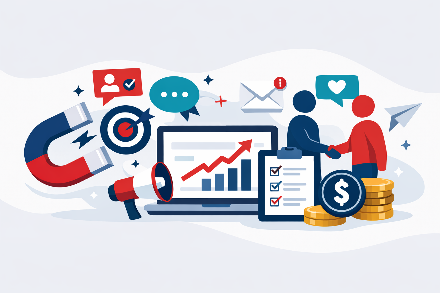 Abstract illustration representing inbound sales methodology and buyer-centric B2B sales strategy