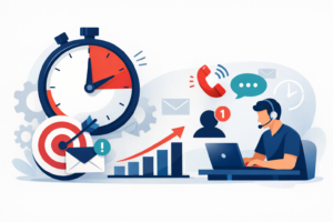 Abstract illustration representing speed and urgency in inbound lead follow-up