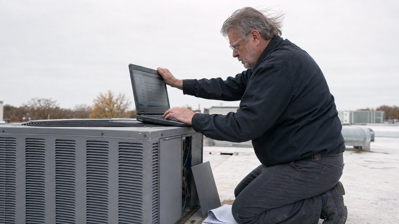 Commercial HVAC contractor calling a facility manager about rooftop units and next year capital plan