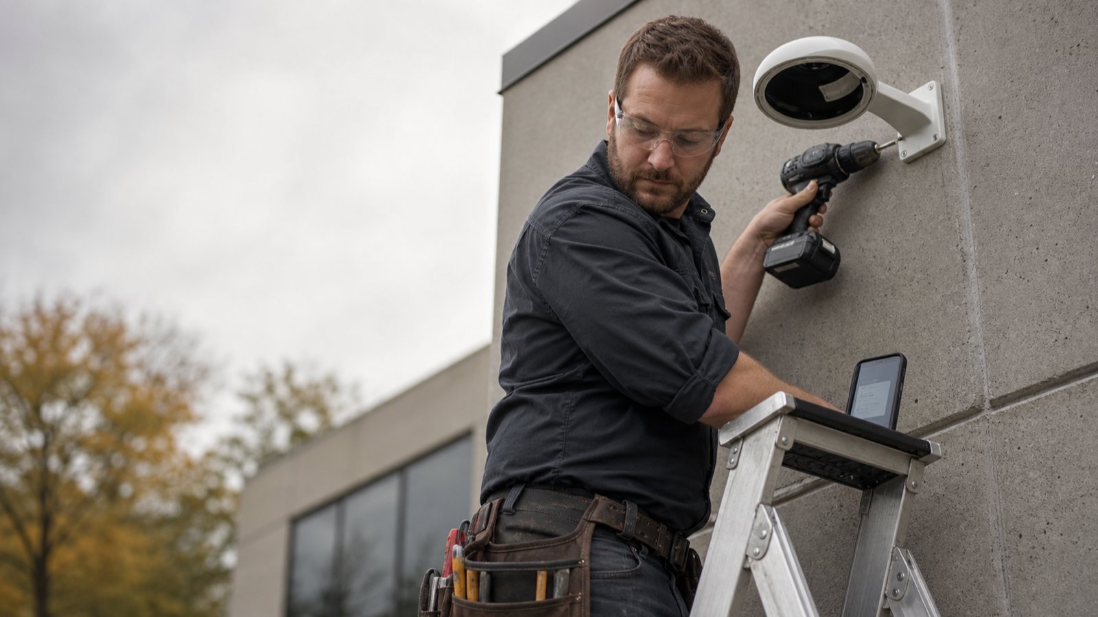 Commercial security integrator preparing for a site survey call to a property manager